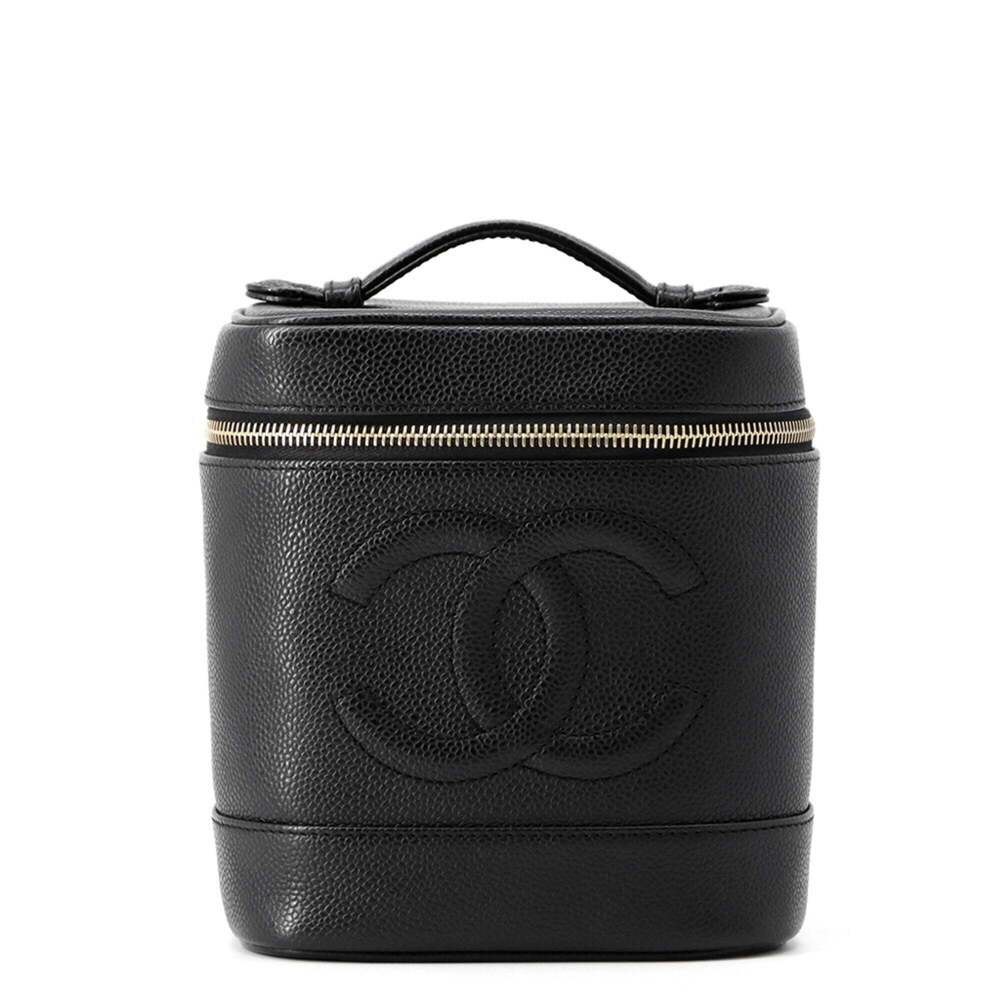 CHANEL Black Caviar Leather Logo Pouch - Picture 1 of 14